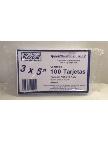 TARJETA ROCA BLANCA 3X5 7035 C/100     X/80