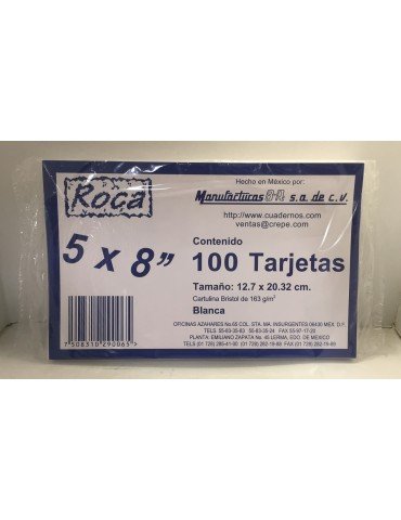 TARJETA ROCA BLANCA 5X8 7058 C/100     X/30