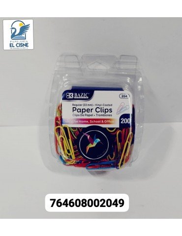 CLIPS BAZIC SURTIDO 33MM C/200PZ 204