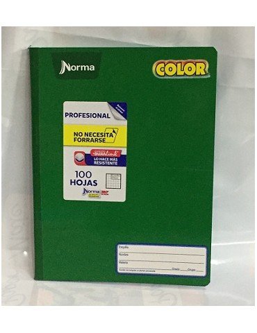 CUADERNO NORMA PROF.COSIDO 100HJS COLORS 5MM 581282     X/30