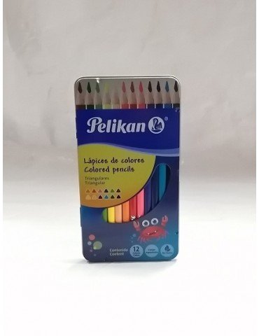 COLORES PELIKAN TRIANGULAR ESTUCHE METAL C/12PZ     X/40