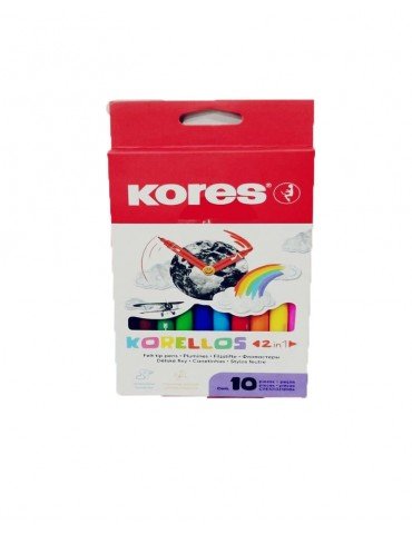 PLUMONES KORES KORELLOS  2EN1 C/10PZ       X/72
