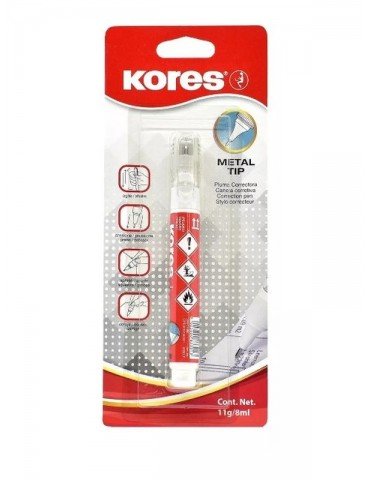 PLUMA CORRECTORA KORES METAL TIP C/1PZ    X/12