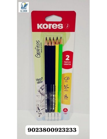 LAPIZ GRAFITO KORES + NEON C/5PZ       X/72