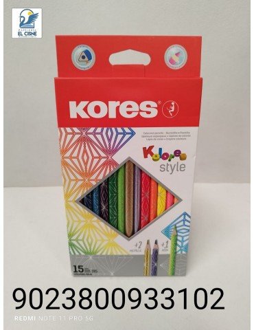 COLORES KORES TRIANGULAR STYLE PASTEL C/15LARGOS       X/96