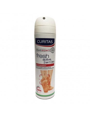 DESOD.CURITAS AEROSOL P/PIES FRESH ACTIVE 2-1 150ML     X/12