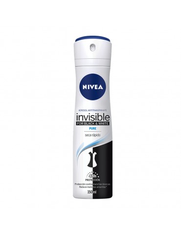 DESOD. NIVEA AEROSOL BLACK & WHITE PURE 150ML     X/12