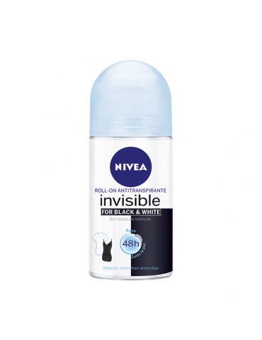 DESOD. NIVEA ROLL-ON BLACK&WHITE PURE 50ML     X/12