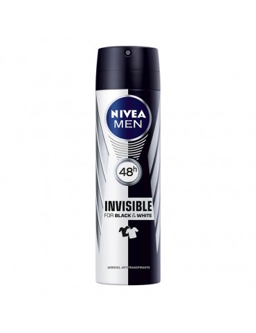 DESOD. NIVEA AEROSOL BLACK & WHITE MEN 150ML     X/12