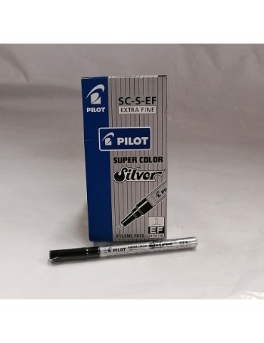 MARCADOR PILOT SUPER COLOR ULTRAFINO PLATA 41801 PZA   X/12