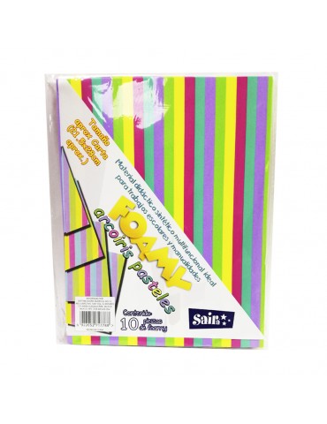 FOAMI CARTA SAIRA ARCOIRIS PASTEL C/10PZ      X/48