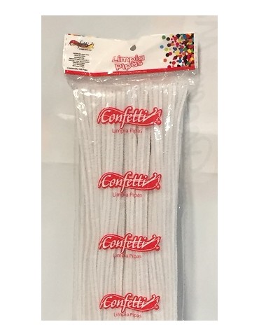 LIMPIA PIPAS CONFETTI BLANCO 110 C/100PZ
