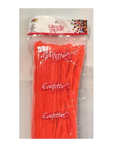 LIMPIA PIPAS CONFETTI NARANJA 115 C/100PZ