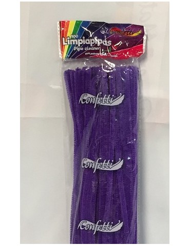LIMPIA PIPAS CONFETTI MORADO 124 C/100PZ