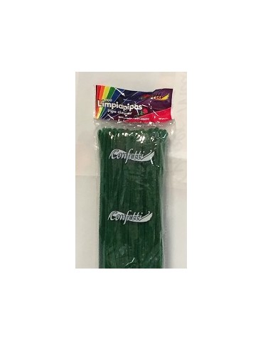 LIMPIA PIPAS CONFETTI VERDE BANDERA 133 C/100PZ