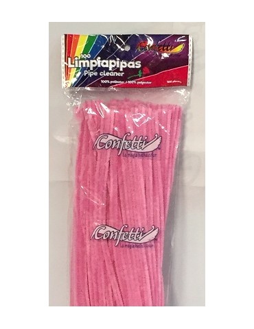 LIMPIA PIPAS CONFETTI ROSA 143 C/100PZ