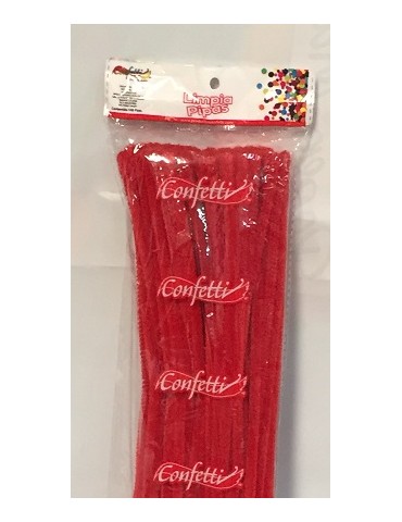 LIMPIA PIPAS CONFETTI ROJO 144 C/100PZ