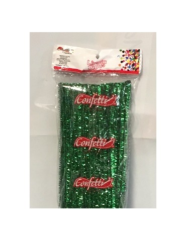 LIMPIA PIPAS CONFETTI VERDE METALICO 312 C/100PZ