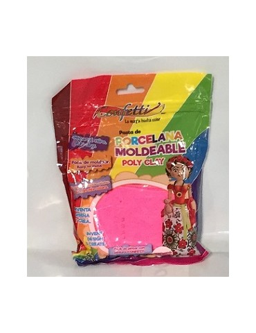 ***PASTA DE PORCELANA CONFETTI ROSA NEON 125GRS PM-359