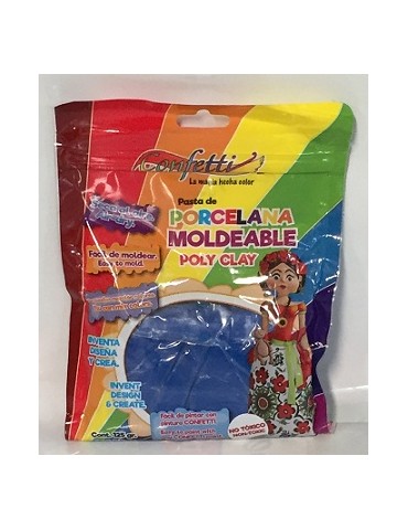 ***PASTA DE PORCELANA CONFETTI AZUL REY 125GRS PM-126
