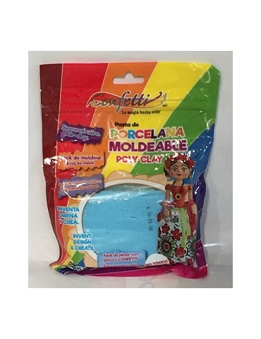 ***PASTA DE PORCELANA CONFETTI AZUL CIELO 125GRS PM-128
