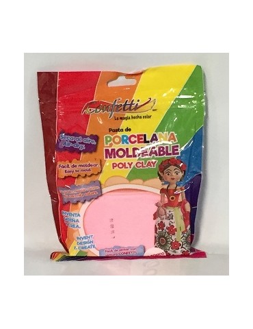 ***PASTA DE PORCELANA CONFETTI ROSA PASTEL 125GRS PM-143