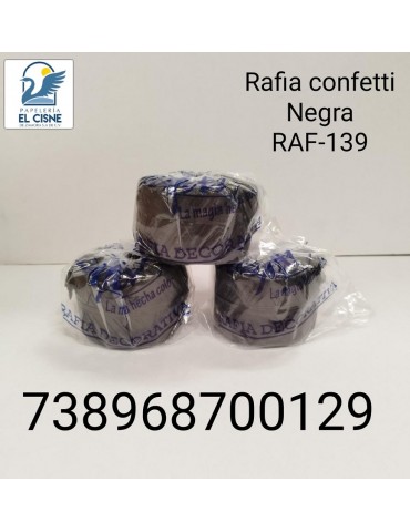 RAFIA CONFETTI NEGRO 100GRS 139      X/200