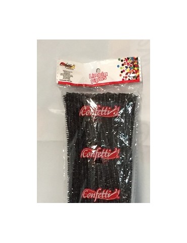 LIMPIA PIPAS CONFETTI NEGRO METALICO 334 C/100PZ