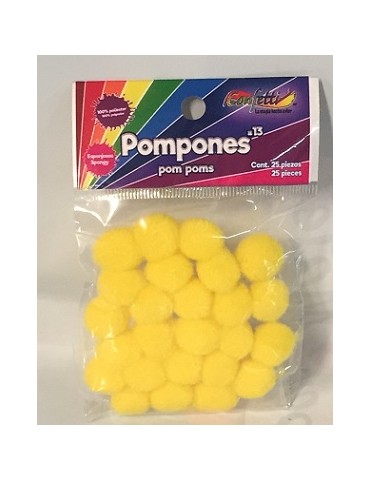 POMPOM CONFETTI 13 AMARILLO C/25PZ