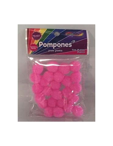 POMPOM CONFETTI 13 ROSA C/25PZ
