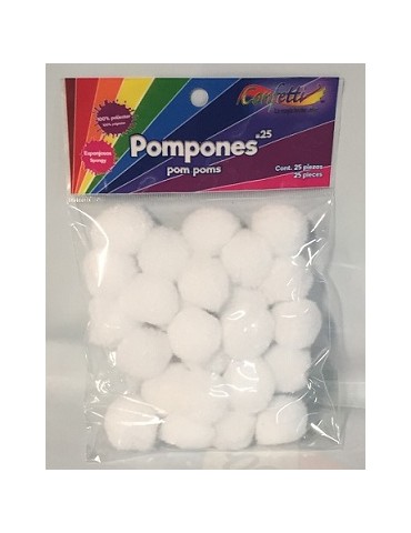 POMPOM CONFETTI 25 BLANCO C/25PZ