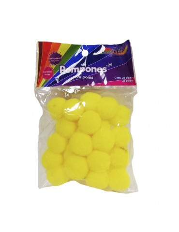 POMPOM CONFETTI 25 AMARILLO C/25PZ