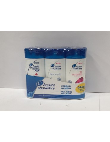 SHAMPOO H&S LIMPIEZA/SUAVE/OLDSPICE 90ML C/6PZ       X/8