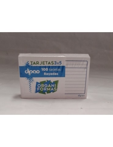 TARJETA DIPAO RAYADA 3X5 TR-3*5     X/50