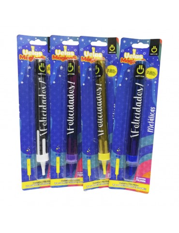 VELA MAGICA PARTY IS ON METALICA TRICOLOR 14CM BLC/1PZ     X/12