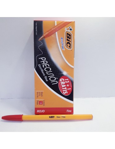 BOL. BIC FINO .08 ROJO C/12PZ   X/36
