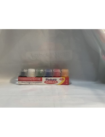 PINTURA VINCI ACRILICA 25ML SURTIDA C/6PZ 42481     X/14