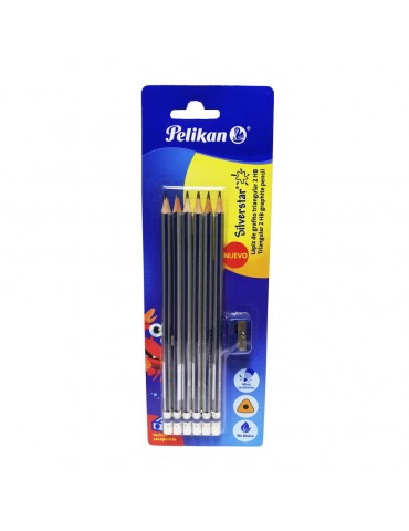 LAPIZ PELIKAN TRIANGULAR SILVERSTAR BLC/5PZ       X/100