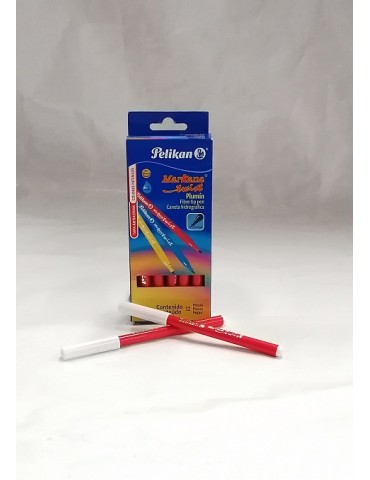 PLUMONES PELIKAN MARKANA TWIST ROJO C/12     X/100
