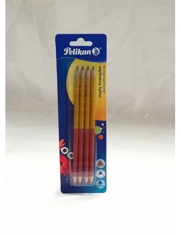 LAPIZ PELIKAN DUPLY GRAFITO/CARMIN BL C/4PZ     X/100