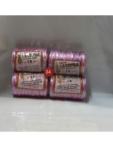 HILO NYLON ESPIGA MULTICOLOR 34 200GRS C/4PZ