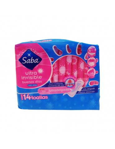 TOALLAS SABA ULTRAINVISIBLE C/ALAS 14PZ     X/16
