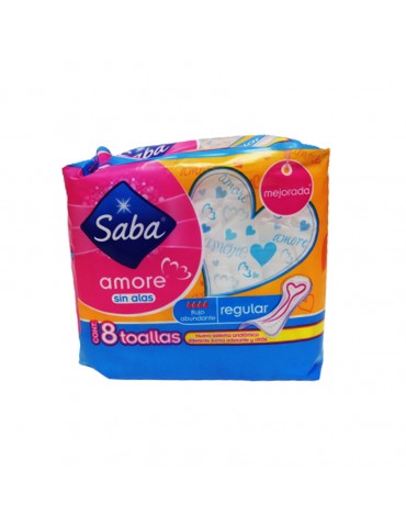 TOALLAS SABA AMORE S/ALAS 10PZ    X/10