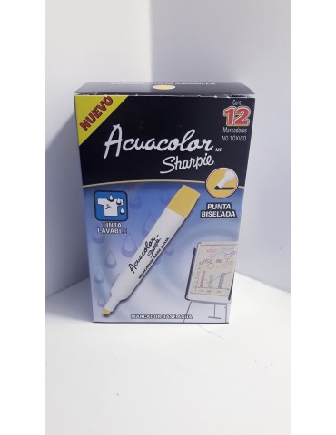 MARCADOR AQUA COLOR AMARILLO C/12PZ   X/12