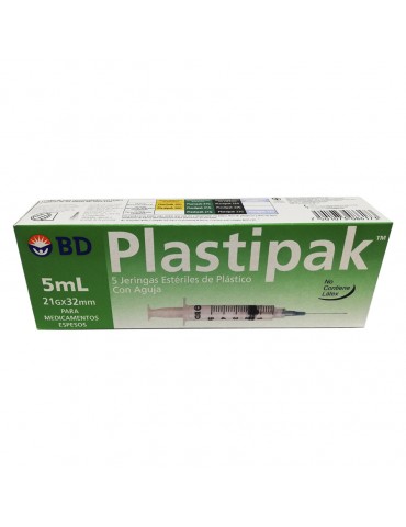 JERINGA PLASTIPAK  5ML VERDE C/5        X/40