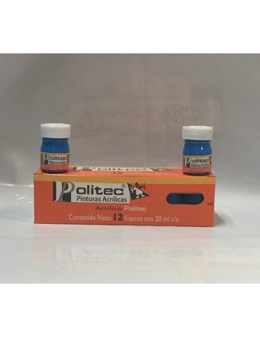 PINTURA POLITEC AZUL CELESTE 313 20ML C/12PZ