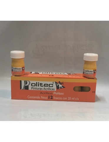 PINTURA POLITEC AMARILLO CLARO 327 20ML C/12PZ