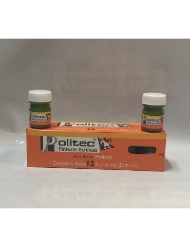 PINTURA POLITEC VERDE HOJA 328 20ML C/12PZ