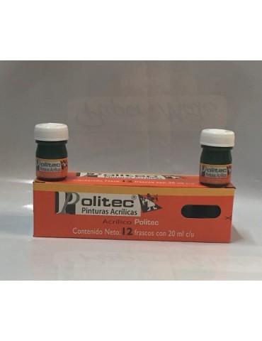 PINTURA POLITEC VERDE OLIVO 336 20ML C/12PZ