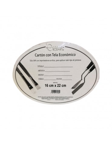 CARTON CON TELA RODIN OVAL 16X22CM